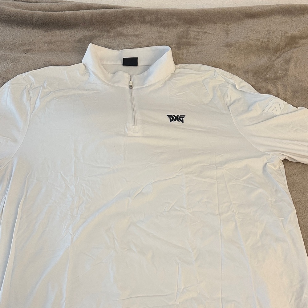 PXG Men's Essential Baselayer Long Sleeve White Quarter-Zip